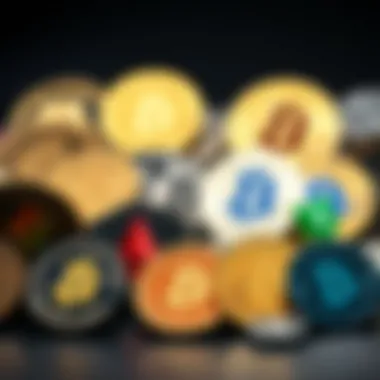 Diverse Cryptocurrency Logos Visual representation of diverse cryptocurrency logos