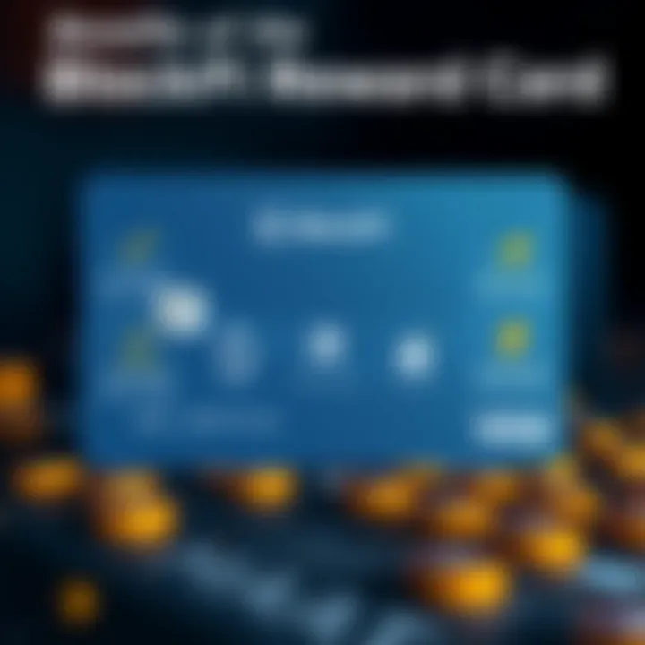 An infographic illustrating the benefits and rewards structure of the BlockFi Rewards Card