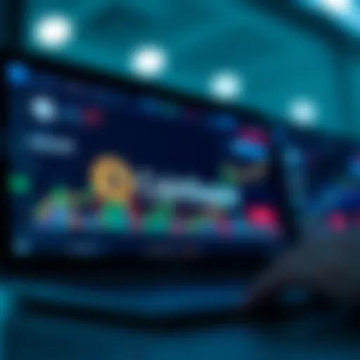 Visual representation of the Coinbase trading platform interface