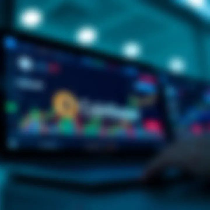 Visual representation of the Coinbase trading platform interface