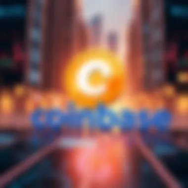 Coinbase: The Face of Digital Finance Coinbase logo prominently displayed against a modern digital backdrop