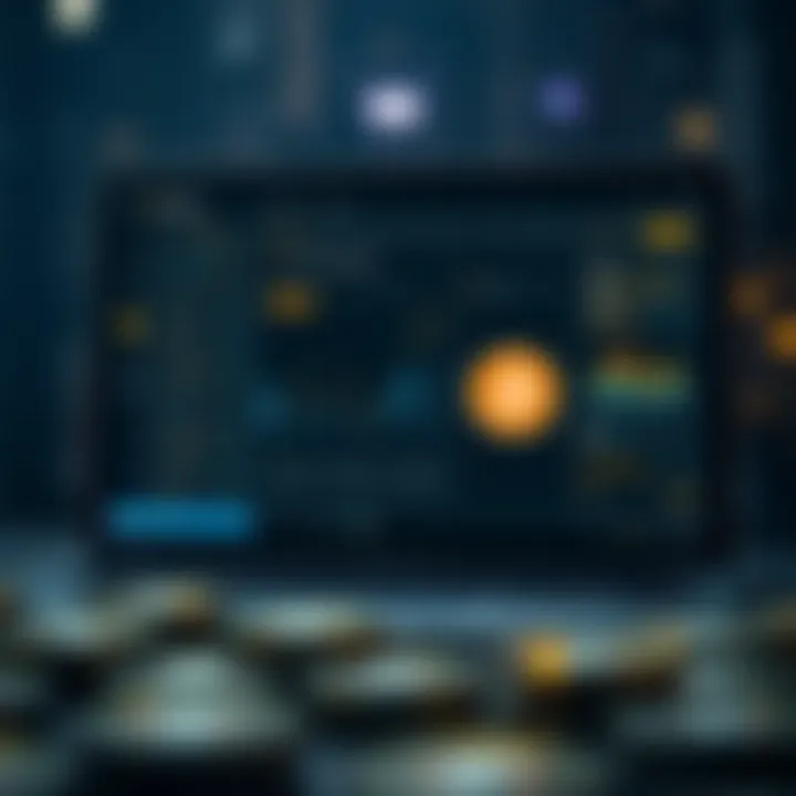 Visual representation of setting up an online wallet interface