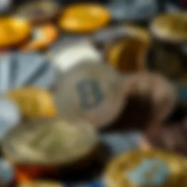 Diverse cryptocurrencies displayed