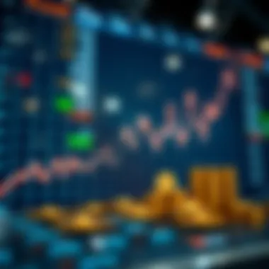 Graph showing fluctuations in cryptocurrency pricing