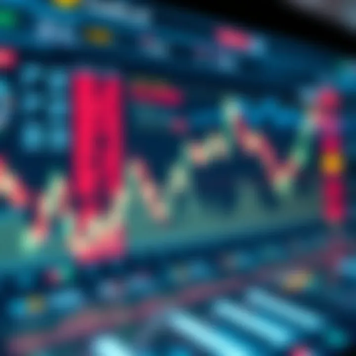 A graphical representation of market trends and analytics