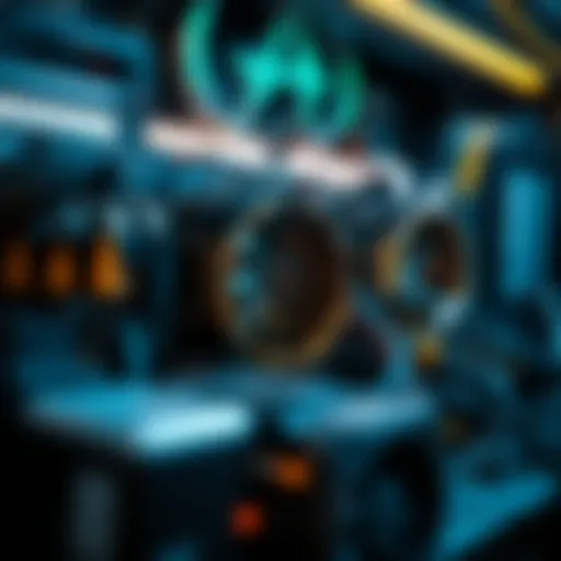 Visual representation of cryptocurrency mining hardware