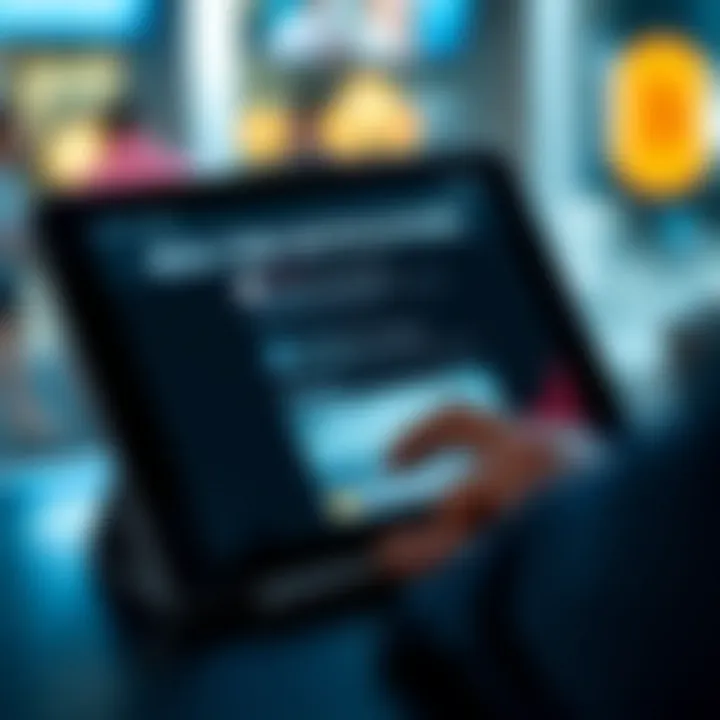 A tablet displaying alerts and notifications from a crypto news application