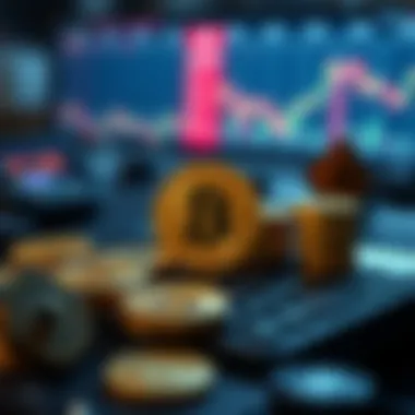 Conceptual illustration of cryptocurrency investments