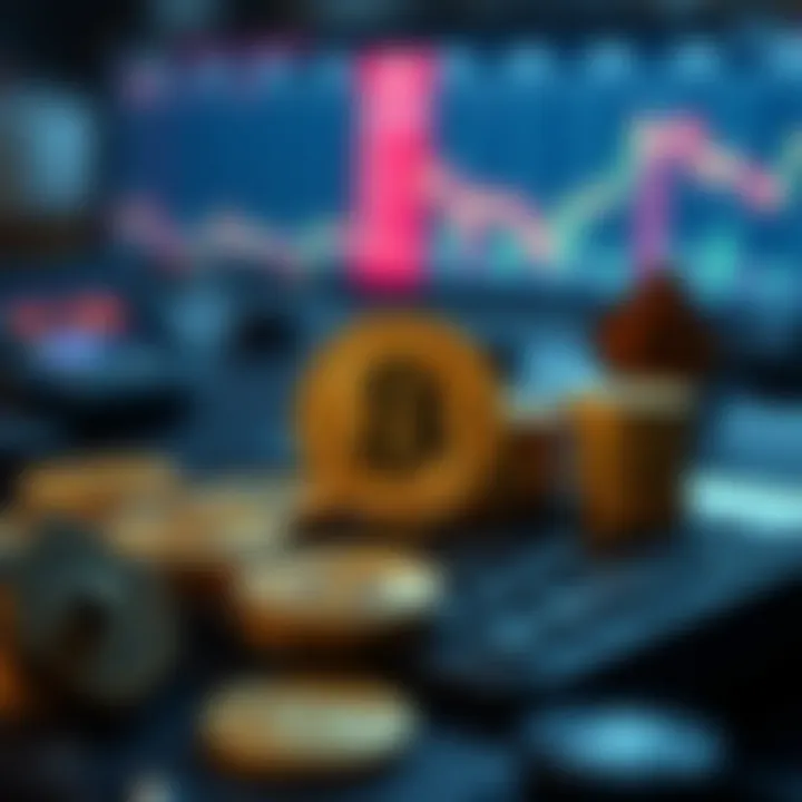 Conceptual illustration of cryptocurrency investments