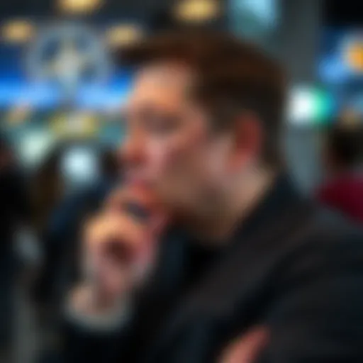 Elon Musk in a thoughtful pose, symbolizing his impact on cryptocurrency