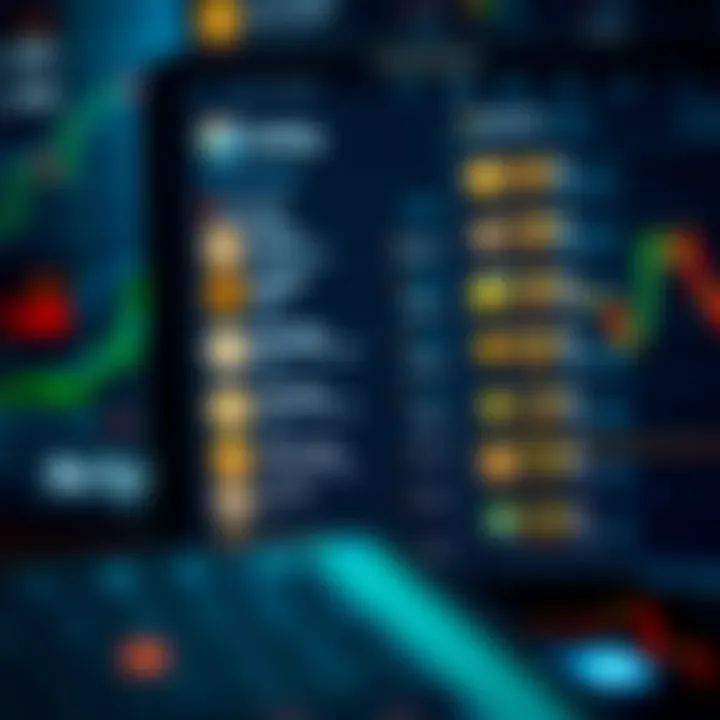 Cryptocurrency exchange platform showcasing trading options