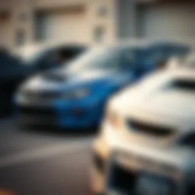 Subaru WRX parked next to competitor vehicles