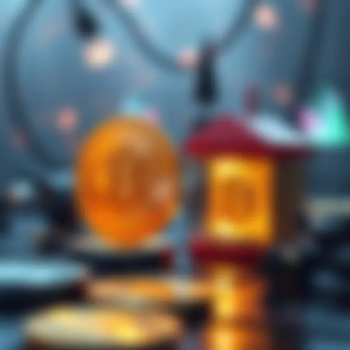 Cryptocurrency and NFT Interaction Visual representation of cryptocurrency interactions with NFTs