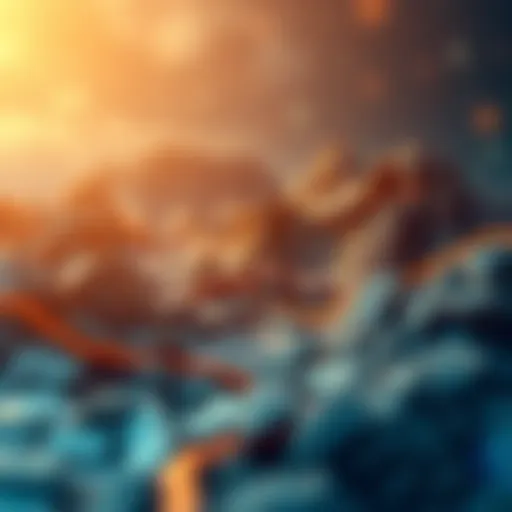 A digital landscape illustrating cryptocurrency trading