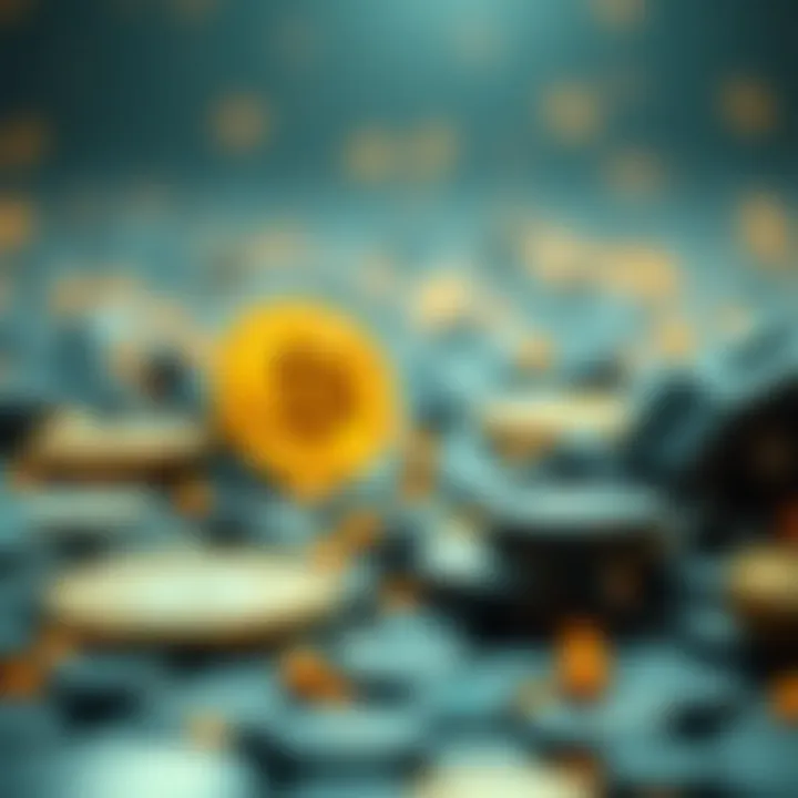 An abstract representation of challenges and opportunities in the cryptocurrency landscape.