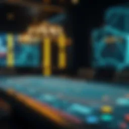 A digital poker table showcasing blockchain integration