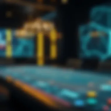 A digital poker table showcasing blockchain integration