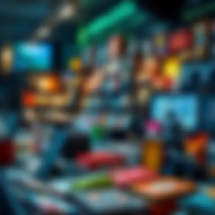 A collection of unique virtual goods displayed in a dynamic online marketplace