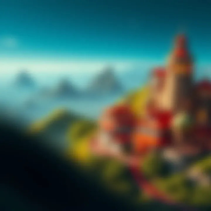 A captivating virtual landscape featuring digital real estate opportunities