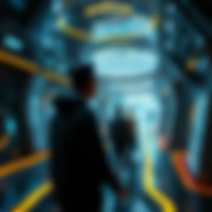 A futuristic virtual environment showcasing interactions in the Metaverse