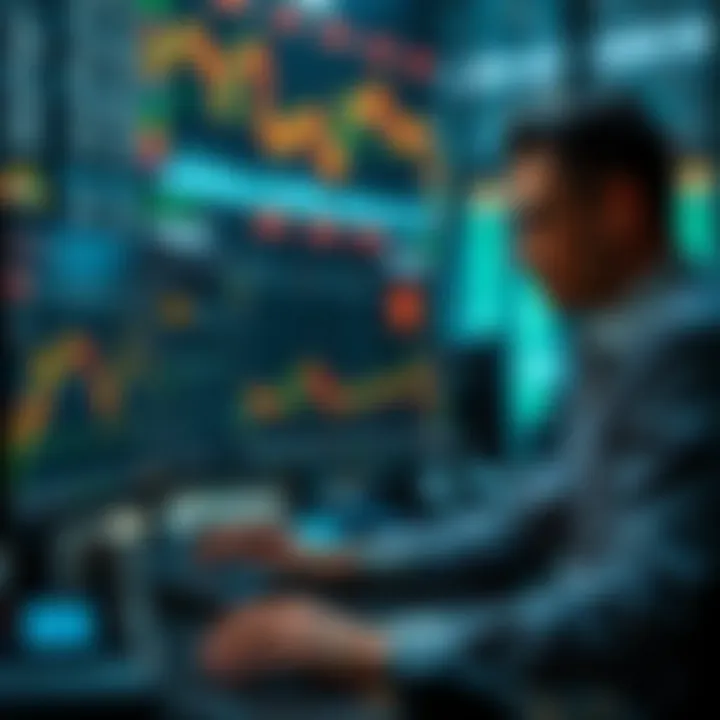 Trader analyzing cryptocurrency market data