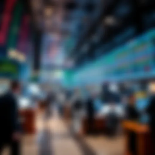 Futures trading floor bustling with activity
