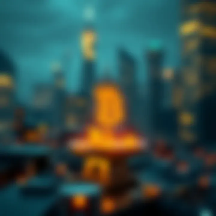 A conceptual image depicting innovative blockchain applications across various industries