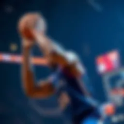 Kevin Durant in a dynamic pose showcasing his athletic prowess