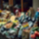 Local market showcasing a variety of goods