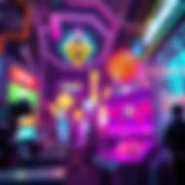 A vibrant illustration depicting various NFT platforms