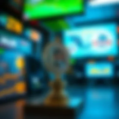 The Intersection of Digital and Traditional Currency Currency exchange symbol with digital screens