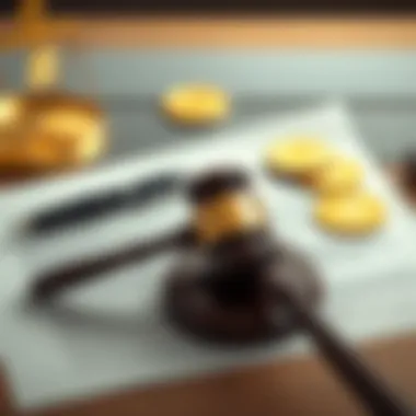 A legal document with a gavel symbolizing real estate agreements.