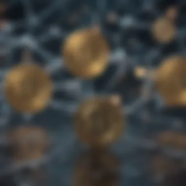 Visual representation of blockchain network dynamics Blockchain network concept