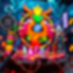A digital canvas showcasing vibrant NFT artwork