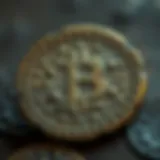 Detailed close-up of an ancient coin showcasing its intricate design