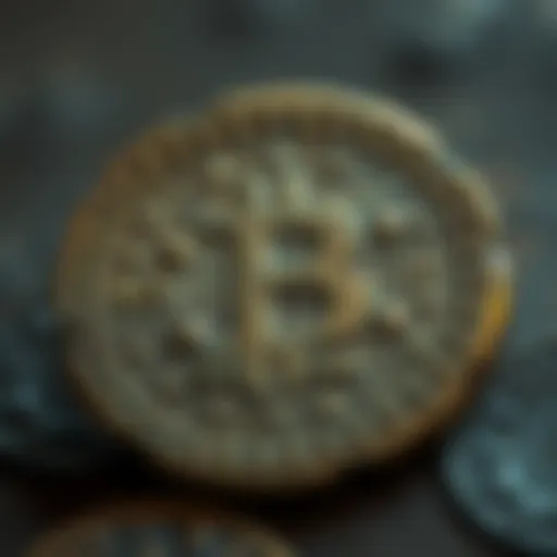 Detailed close-up of an ancient coin showcasing its intricate design