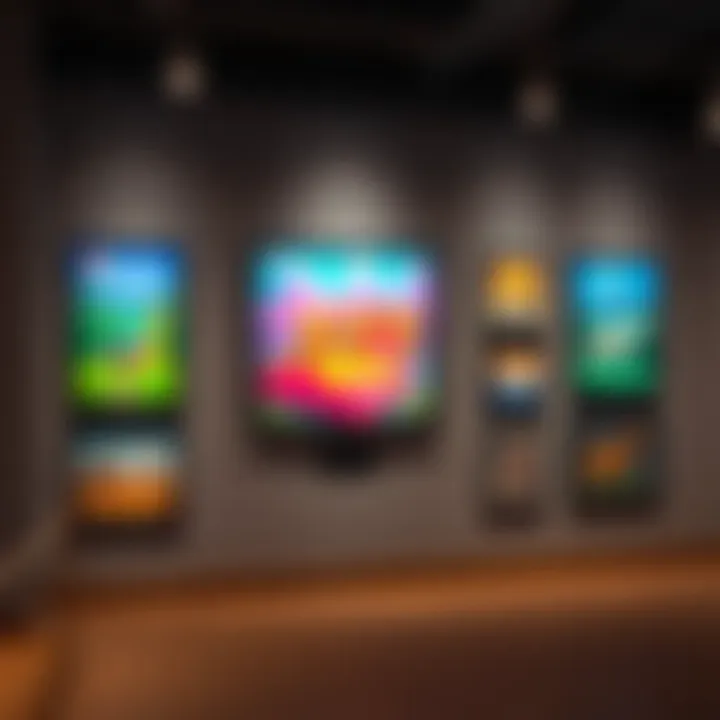 Vibrant digital NFT artwork displayed on a virtual gallery wall