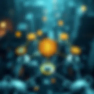 Illustration of blockchain technology with interconnected nodes