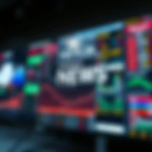 The Digital Landscape of Financial News A depiction of financial news headlines on a digital screen