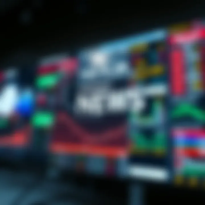 The Digital Landscape of Financial News A depiction of financial news headlines on a digital screen