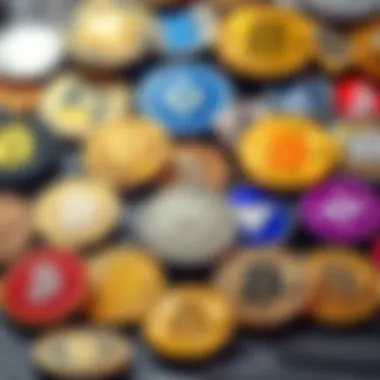 Various logos of popular cryptocurrencies displayed together