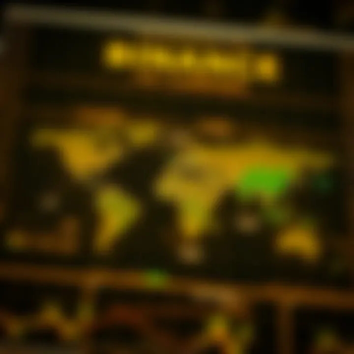 Map illustrating global trading trends influenced by Binance fiat currencies