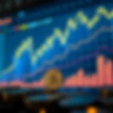 Overview of cryptocurrency value chart with trends