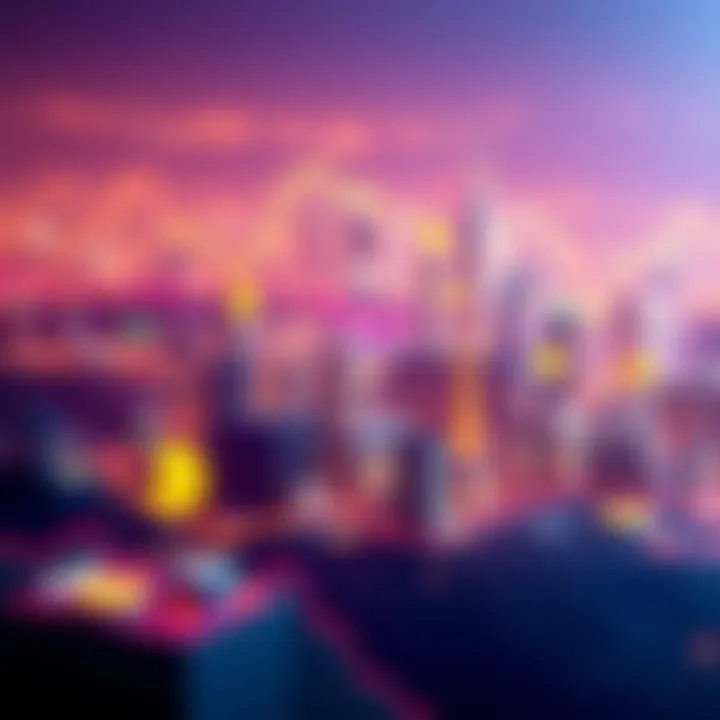 Diverse Cryptocurrency Exchanges Landscape Illustration of various cryptocurrency exchange platforms