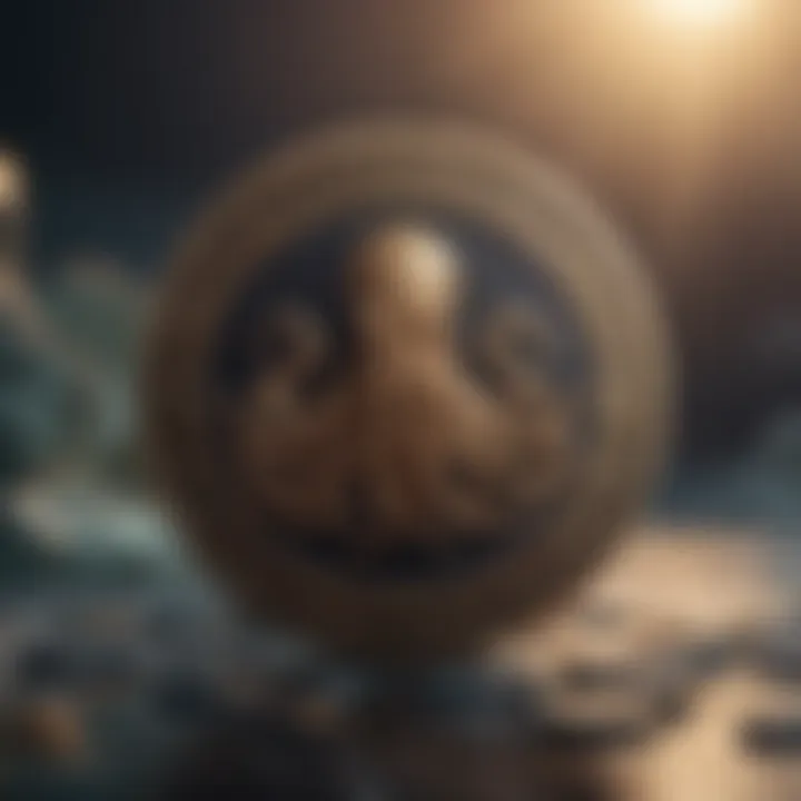 A visual representation of Kraken Coin's logo against a digital currency backdrop