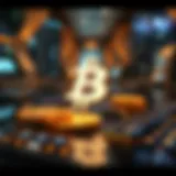 Conceptual representation of digital ledgers in cryptocurrency