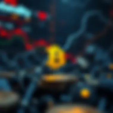 Conceptual illustration of cryptocurrency market cap