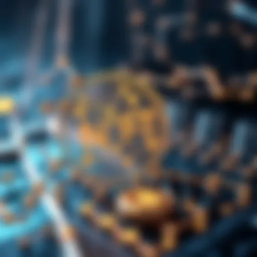 An illustration depicting the blockchain technology underlying NFTs