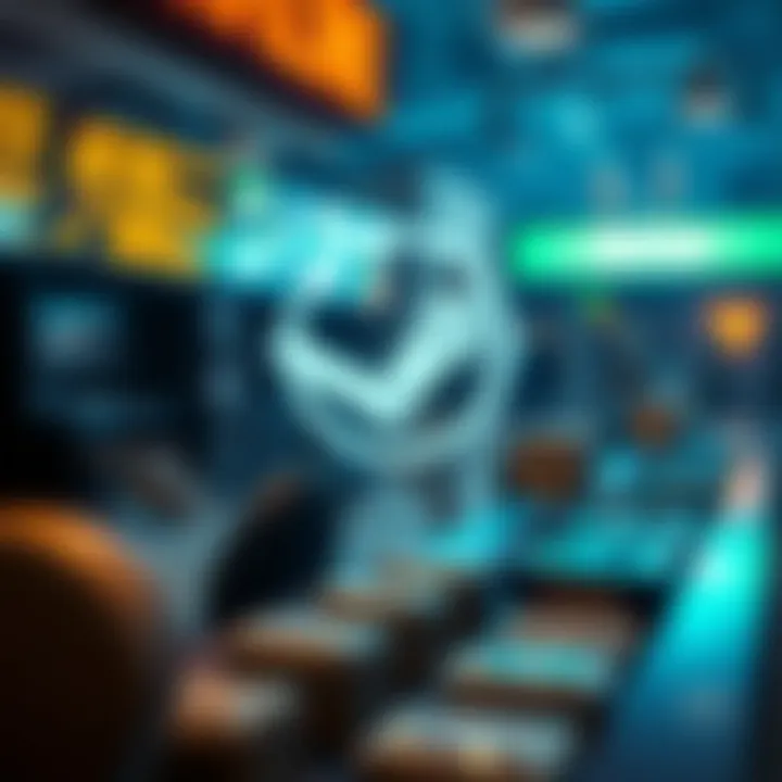 Conceptual representation of steam exchange in cryptocurrency