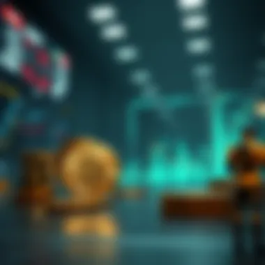 Conceptual representation of market forces affecting cryptocurrencies